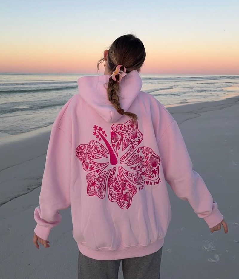 “Hawaii Hibiscus” Blush – Pink Palm Puff - Image 2