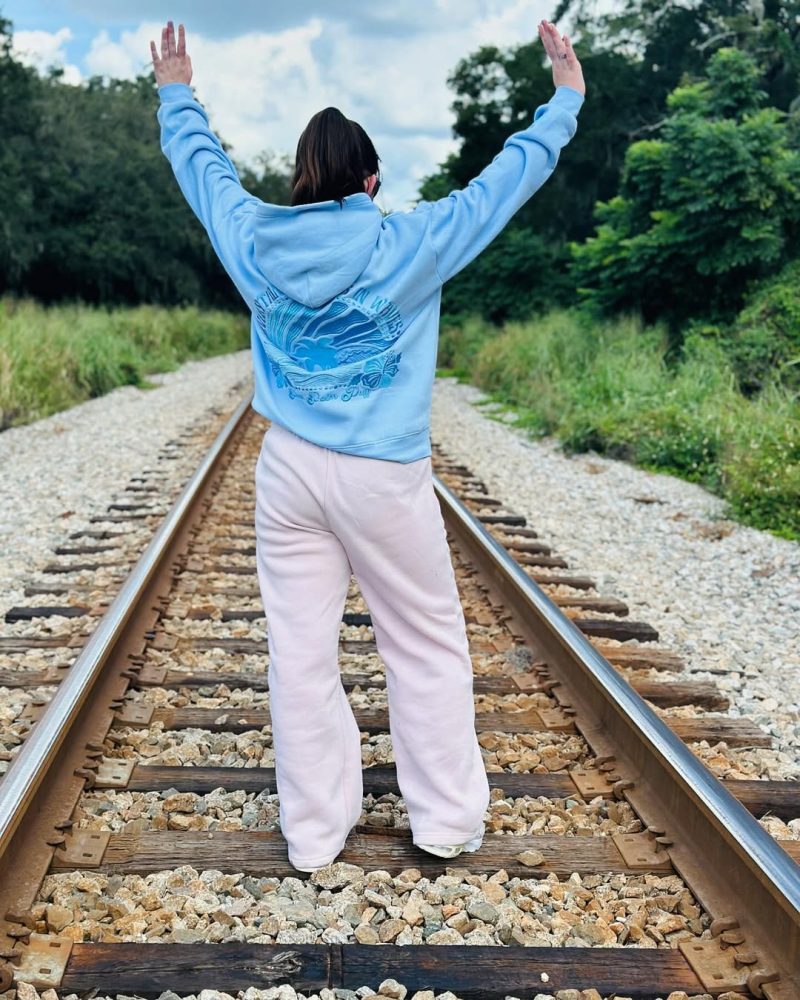 “Everything Comes in Waves” Blue Hoodie - Image 4