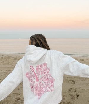 “Hawaii Hibiscus” Heather Cloud Hoodie