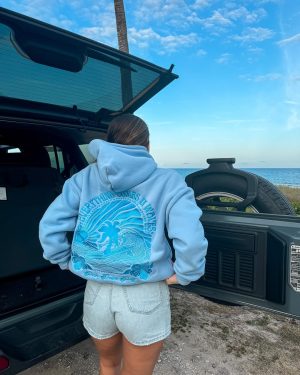 “Everything Comes in Waves” Blue Hoodie
