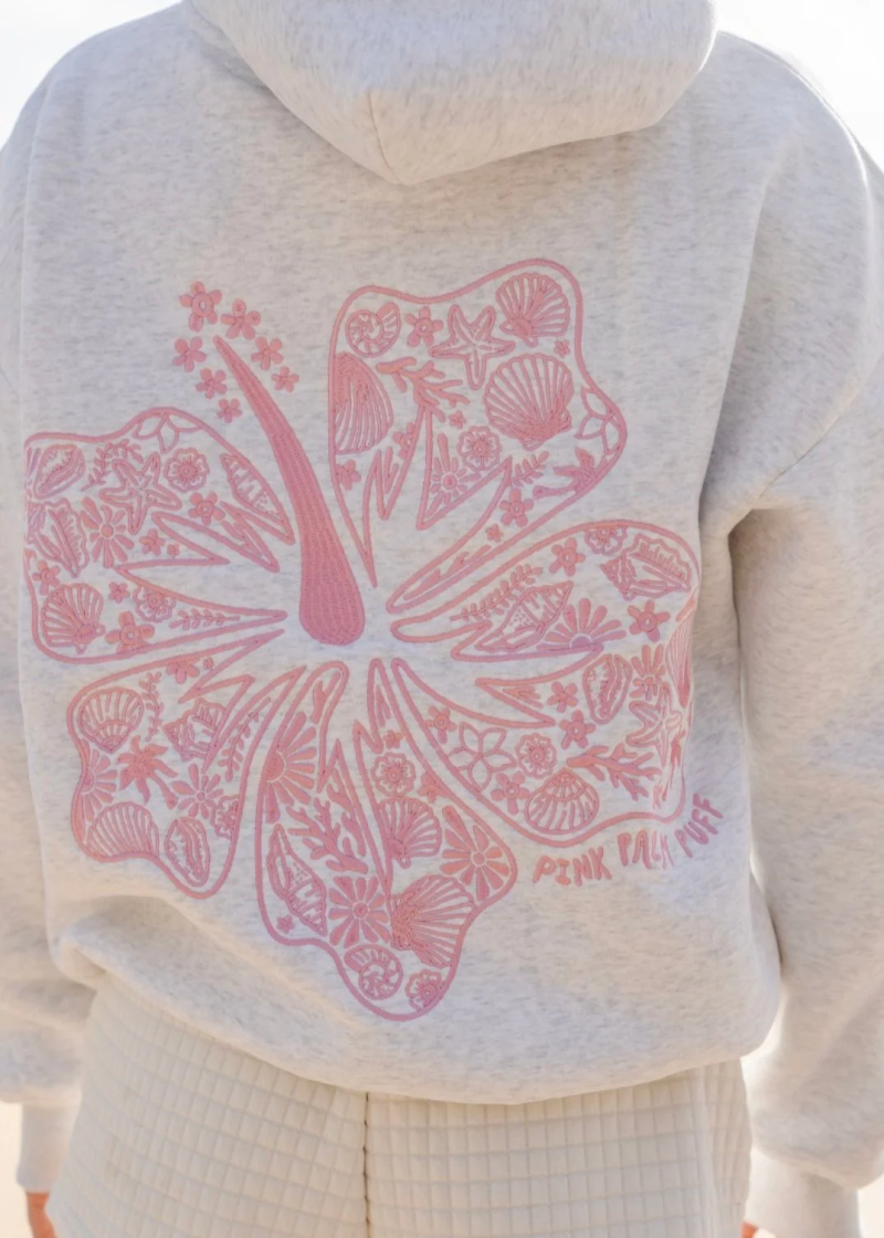 “Hawaii Hibiscus” Heather Cloud Hoodie - Image 3